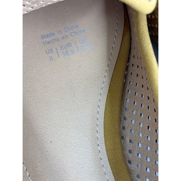 Market & Spruce June Smoking Flat Shoe Basket Weave Mustard Yellow Size 8 NWOB - Picture 7 of 8